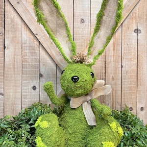 Large Sitting Moss Bunny, Faux Moss, 24 Inches Tall, Wreath