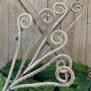 Beautiful Champagne Candy Curly Spray, 30 Inch Tall, Holiday Sprays, Christmas Tree Topper Spray
