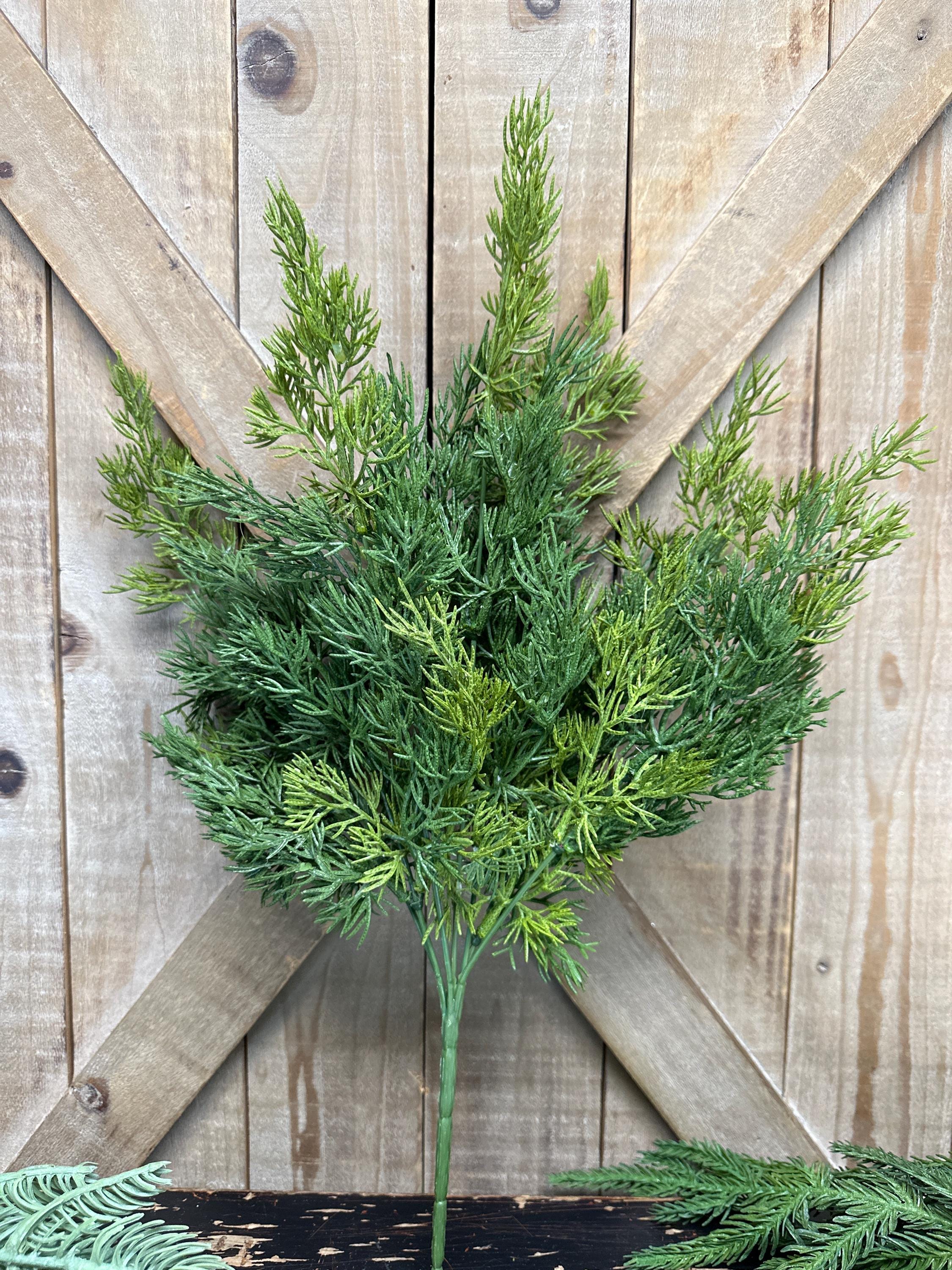 Cedar Bush, 18 inches, Greenery, Wreath Attachment, Mantel Decor, Centerpeice Pick