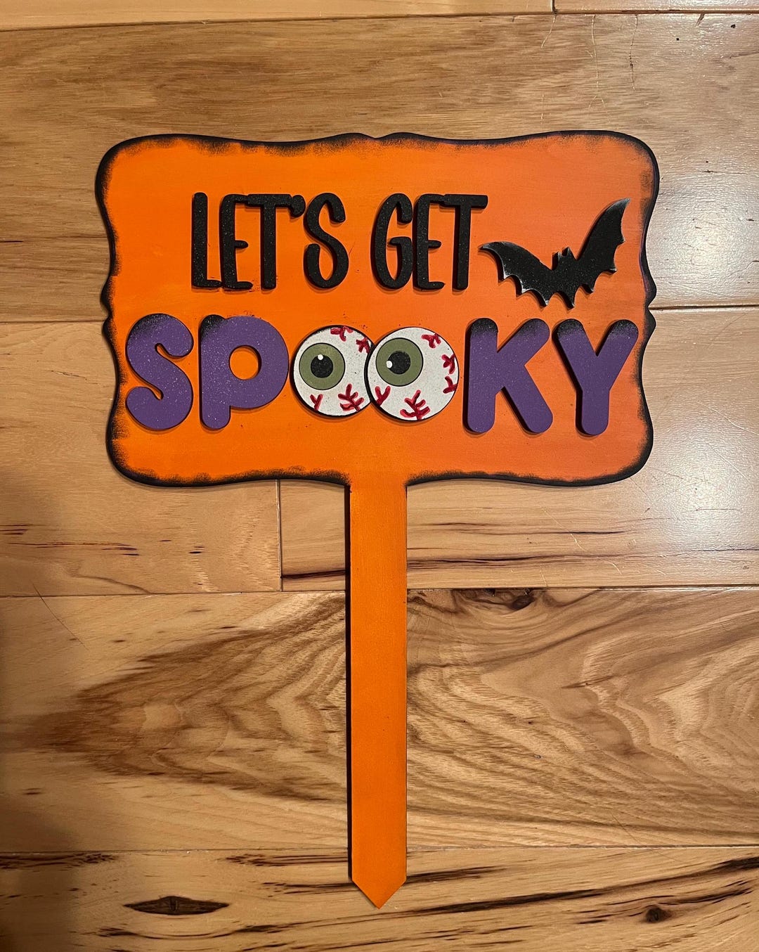 Handmade, Let's Get Spooky Sign, Wreath Attachment, Centerpiece Sign ...