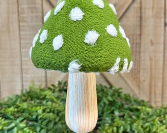 Green Polka Dots Mushroom Spray, H20xW5 in, Wreath Attachment, Centerpiece decor, Home Decor