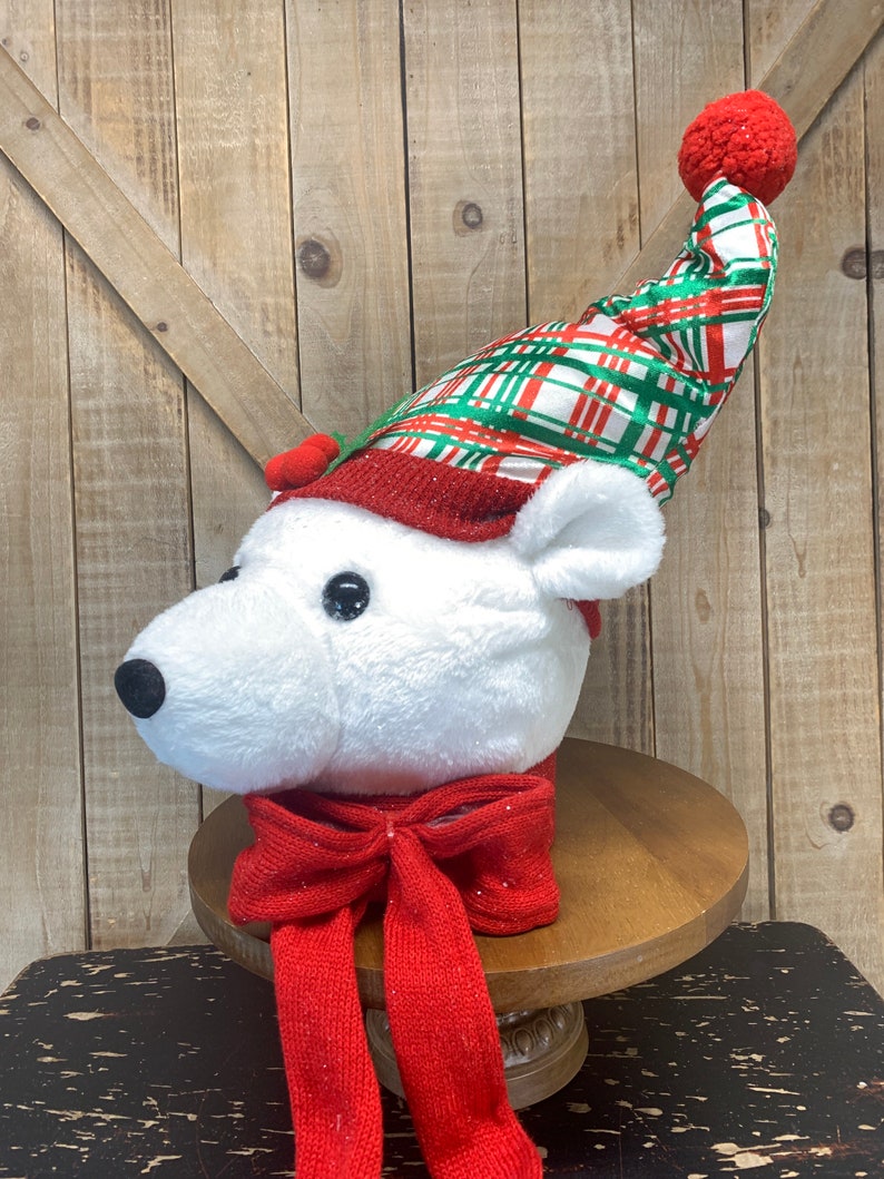 Polar Bear Tree Topper Wreath Attachment Holiday Decoration Etsy