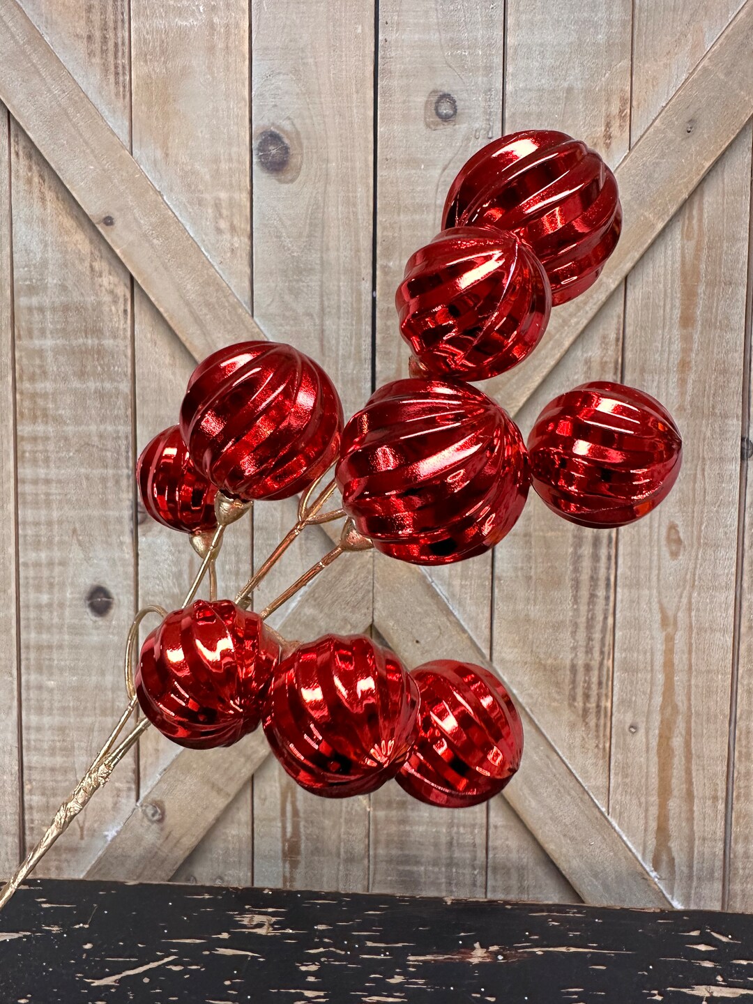 20 Inch, Red Ball Ornament Spray, Christmas Decor, Christmas Tree, Tree