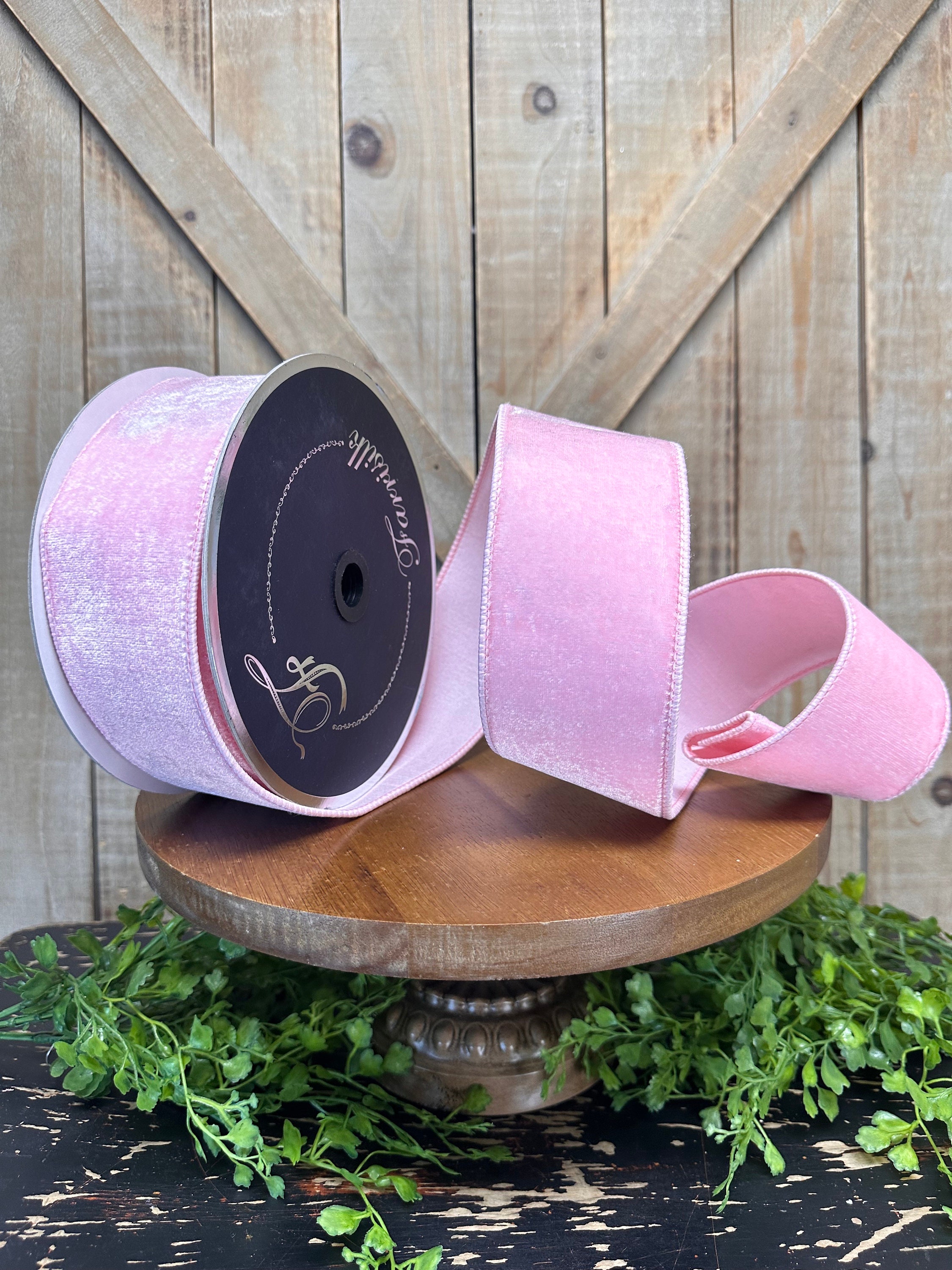 Farrisilk 4 x 10 YD Hot Pink Velvet Luster Wired Ribbon – DecoratorCrafts
