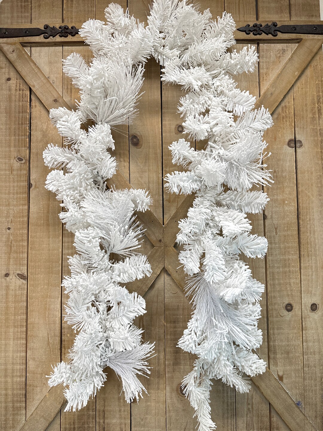 Flocked White Pine Garland, 6 Feet Long, Garland Base, Garland for Door