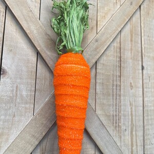 Accesorio grande de zanahoria naranja brillante, 43 cm de alto, adorno de primavera, zanahoria de Pascua