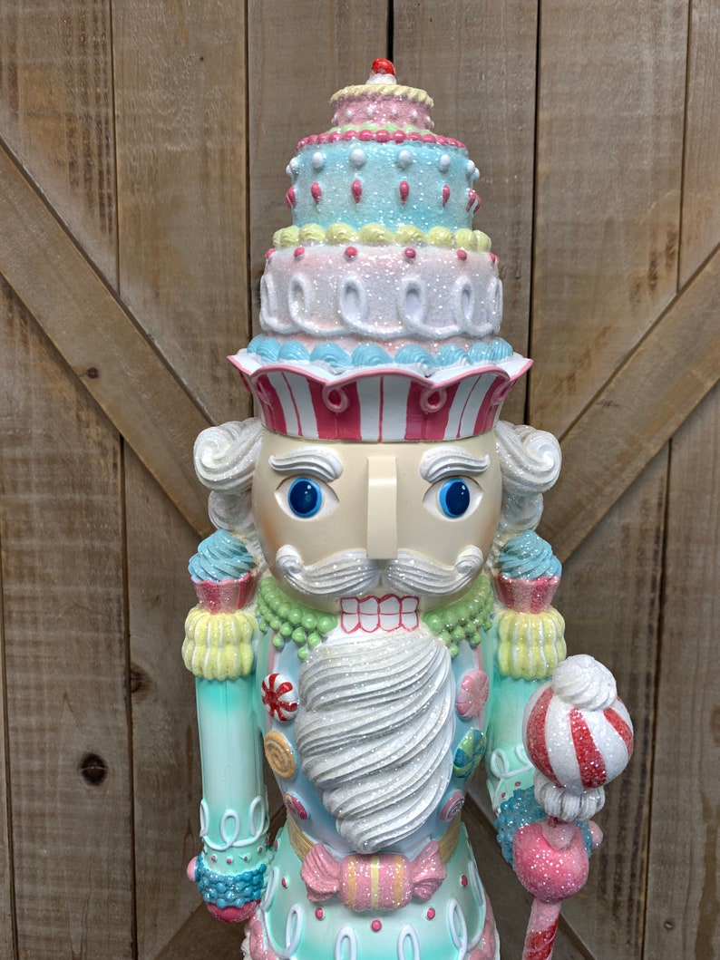 Candy Nutcracker With Staff 22 Inch Resin Nutcracker - Etsy