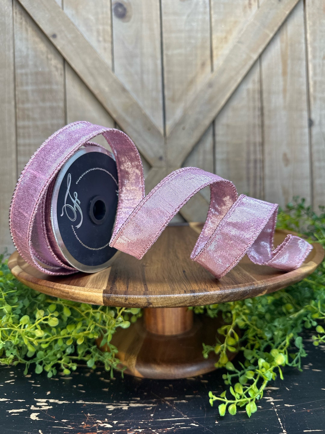 1 Inch, Light Pink Luster Wired Ribbon, 10 Yards Designer Ribbon ...