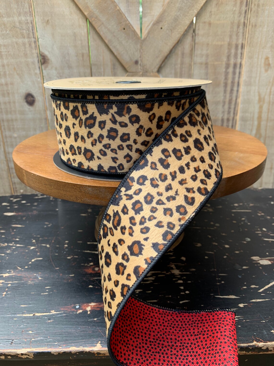 10 Yards Leopard Print Wired Ribbon 2.5 inch ribbon Animal Etsy
