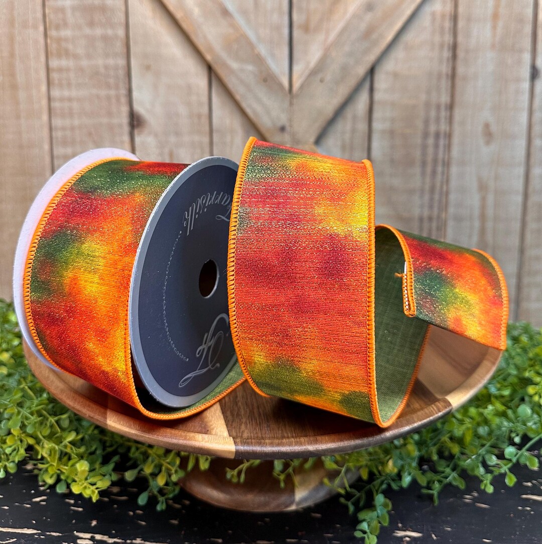 Fall Tones Ribbon 2.5 Inch, Fall Tones Wired Ribbon, 10 Yards Designer Ribbon, Farrisilk ...