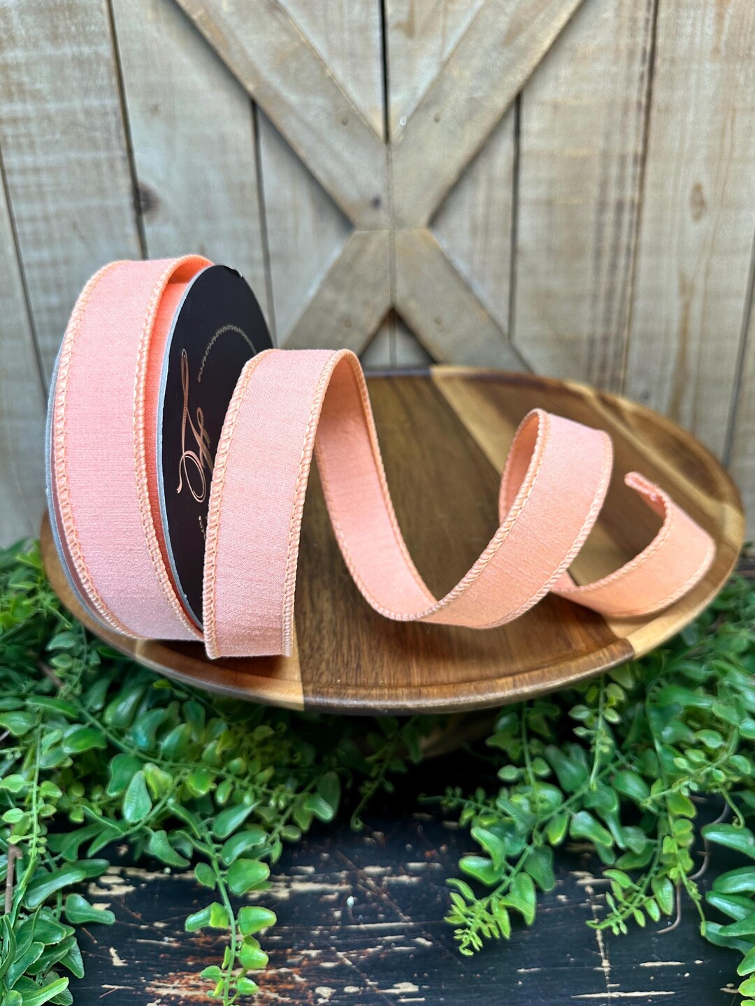 Coral Dupion Wired Ribbon, 1 Inch Ribbon, 10 Yards, Designer Ribbon ...