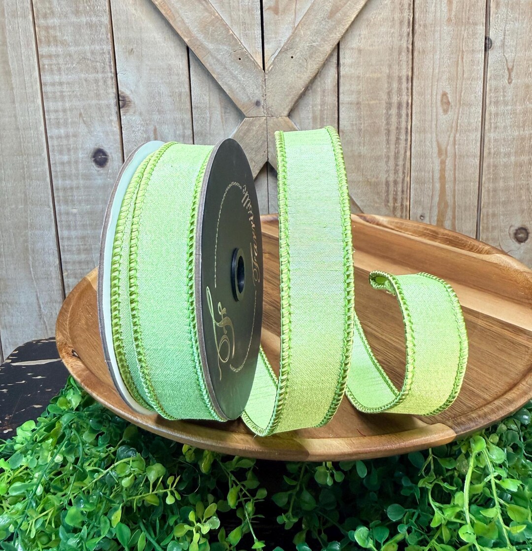 Shein Wire Ribbon Mint Silky Sheen Wired Ribbon, 1 Inch X 10 Yards, Farrisilk Designer ...