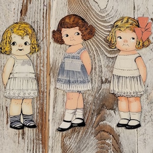 Vintage Fabric Paper Dolls: Farm Girls, Velcro Clothing