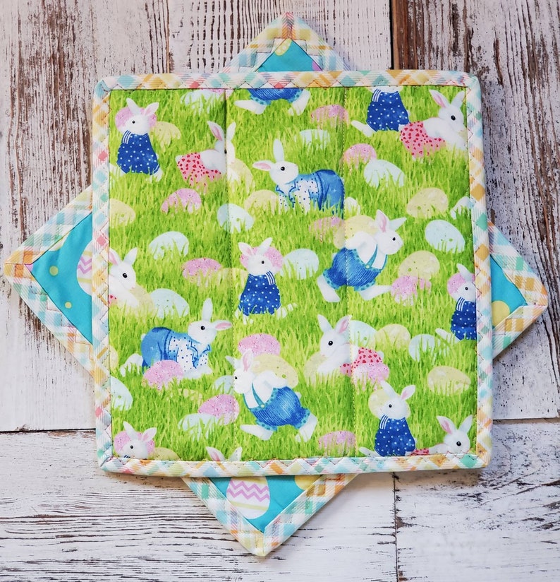 Bunny Potholders Easter Potholder Jelly Bean Potholder Bunny Pot Holders Jelly Bean Pot Holder RTS Easter Pot Holder
