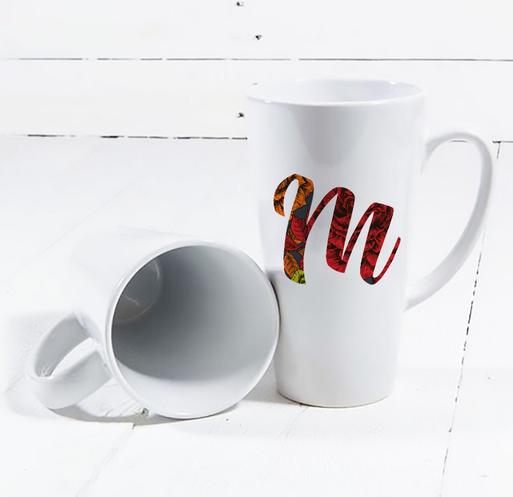 Initial Coffee Mug Statement Mug Monogram Mug Gift Word Etsy