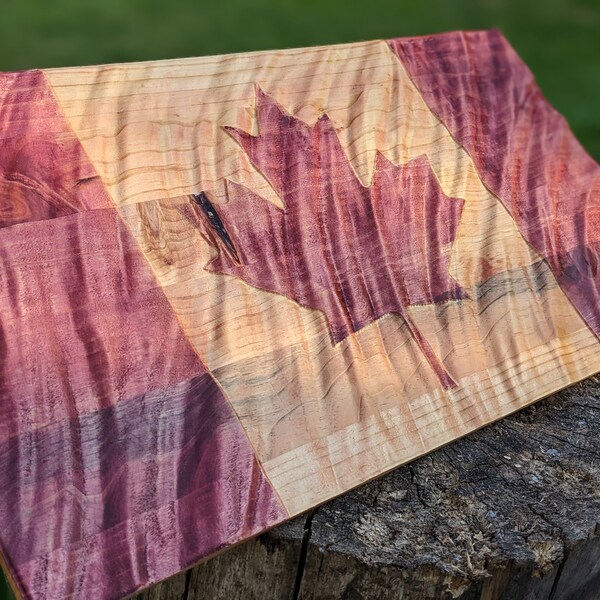Wooden Canadian Flag Etsy Canada