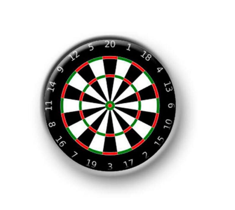 DART BOARD / 1 / 25mm pin button / badge / bully / darts / Etsy