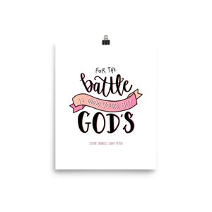 For the Battle is Not Yours, INSTANT DOWNLOAD, 2 Chroniken 20:15, Dekoration, Wandkunst, Christian, Bibelvers, Frauen, Frau, Mutter, Druck