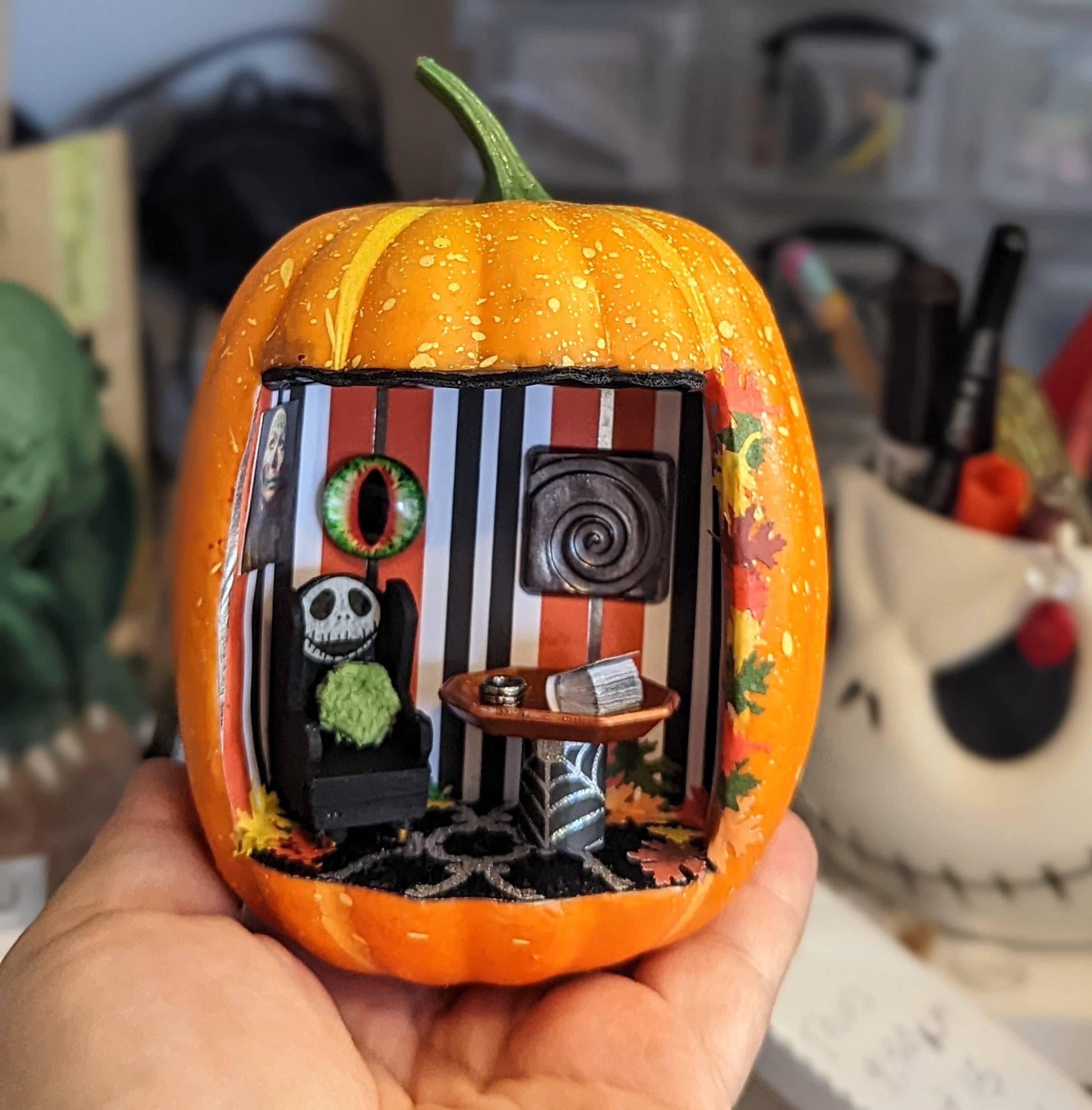 小物 SomniumFragment Miniature Pumpkin Diorama Halloween Samhain Decoration Gift