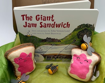 The Giant Jam Sandwich Board Book Box with plush