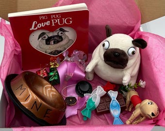 Pig the Pug Love Pug Board Book Box with manipulatives