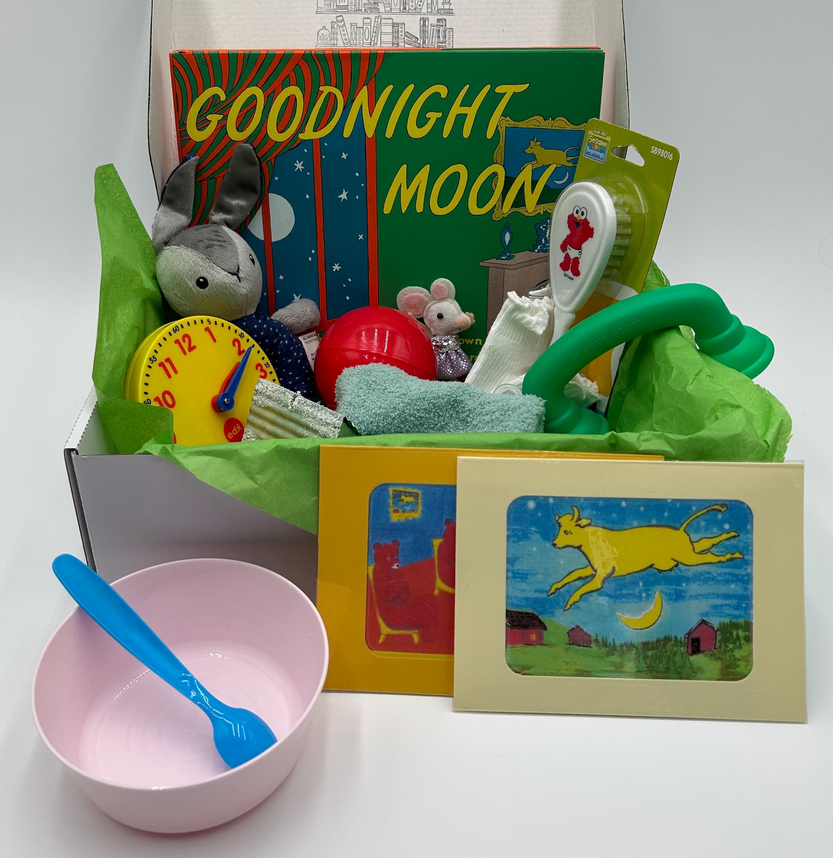 Goodnight Moon picture book box with manipulatives
