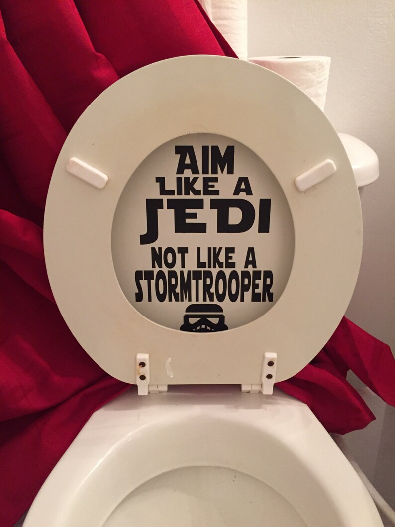 Star Wars Bathroom Toilet Decal Aim Like a Jedi in Black Etsy