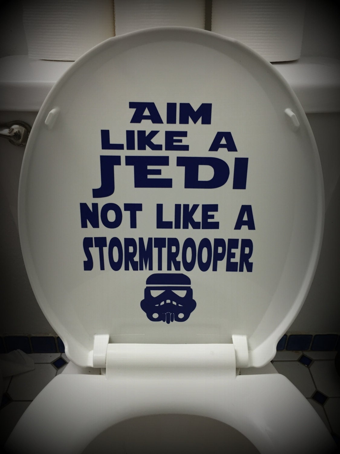 Star Wars Bathroom Toilet Decal Aim Like a Jedi Etsy