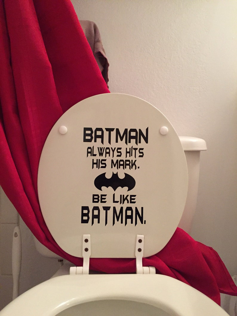 Batman Bathroom Toilet Decal: Batman Always Hits His Mark. | Etsy