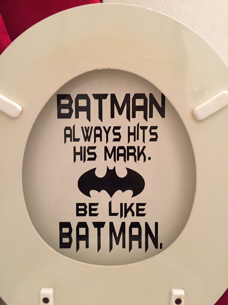 Batman Bathroom Toilet Decal Batman Always Hits His Mark. Etsy