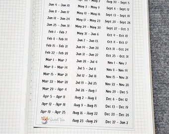 2027 Weeks (Monday Start) Planner Stickers (F50)