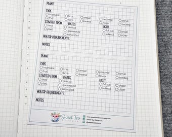 Garden Log/Tracker Box Planner or Bullet Journal Sticker (F104)