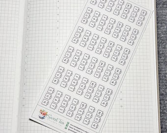 Sticky Memo Font Day of the Week Planner Stickers (F02)