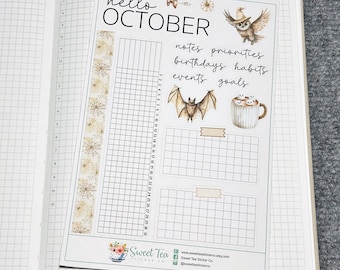 October Dashboard Bullet Journal Sticker Kit (DB10)