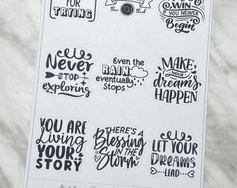 Motivational Quotes 8 Planner Sticker (F292)