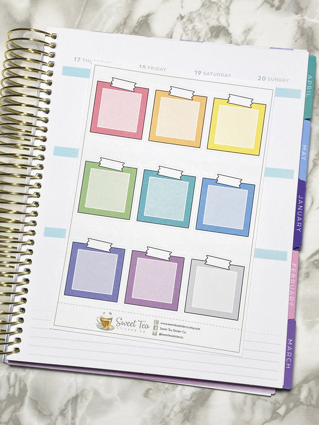 Sticky Note Box Planner Sticker (F05) - Etsy
