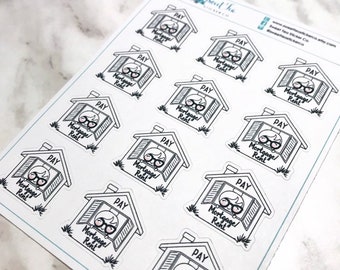 Rent Due Planner Stickers, Rent Reminder Stickers, Pay Bill Stickers ...