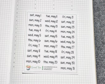 May 2027 Daily Dates Script Planner Stickers (DS05)