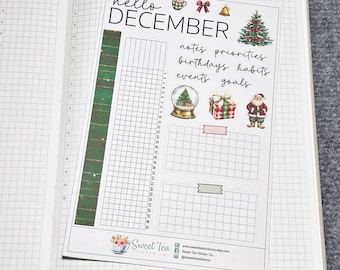 December Dashboard Bullet Journal Sticker Kit (DB12)