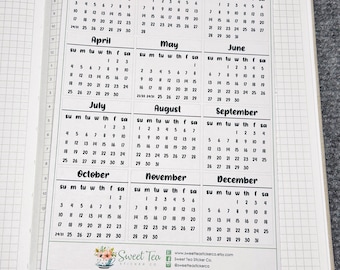 2027 Calendar 1.5" width Planner Stickers (F03)