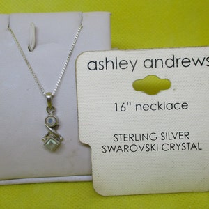 Ashley Andrews Vintage Swarovski Crystal Sterling Silver Pendant Necklace
