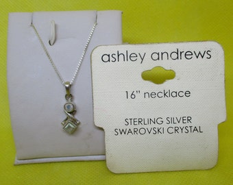 Collar con colgante vintage de plata de ley con cristales de Swarovski de Ashley Andrews