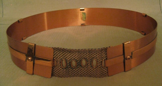 RENOIR COPPER BELT 3 Strips Belt Mesh Closure Vint
