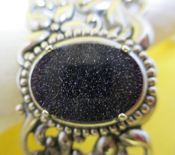 GOLD DUST Bracelet Oval Dark Purple Sparkle Brace… - image 6