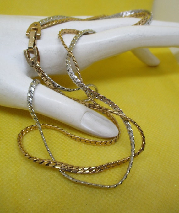 Avon Silver Gold Chain Necklace Avon 2 Chain Silve