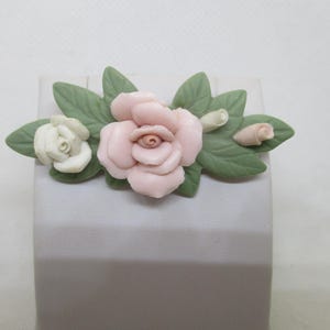 Vintage Avon Porcelain Rose Brooch: 1980s Pink Flower Jewelry