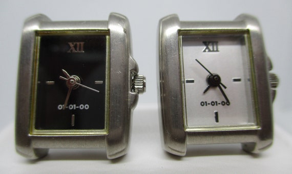 CUFFLINKS WATCHES MILLENNIUM 2000 Matte SilverTon… - image 4