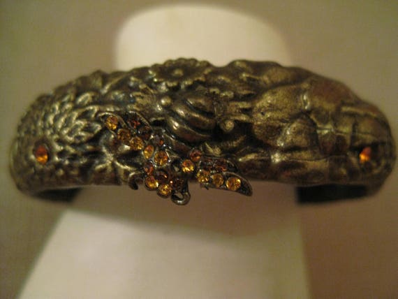 Vintage Mary DeMarco Rhinestone Bee Bangle Bracelet with Card View 2