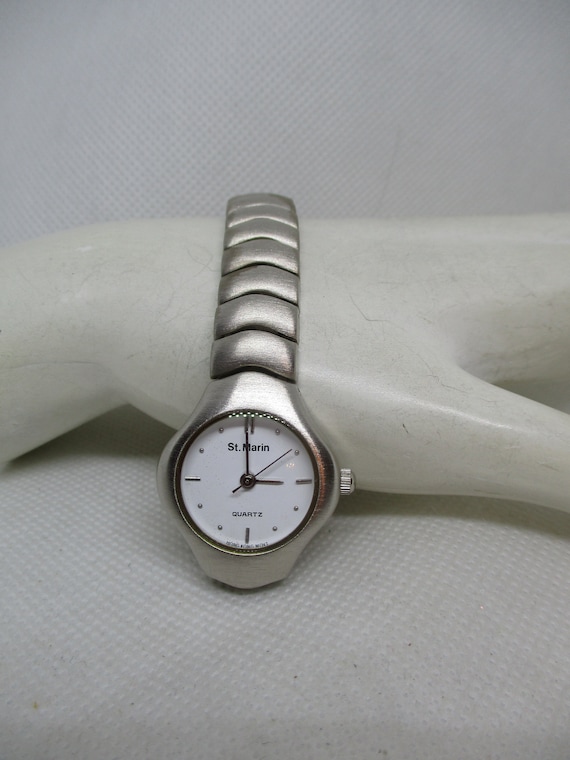 ST. MARIN WATCH Women s Quartz Movement Watch Matte Finish Silvertone Metal Links Watchband Battery Operated Watch Vintage Watch New Battery Etsy Norway