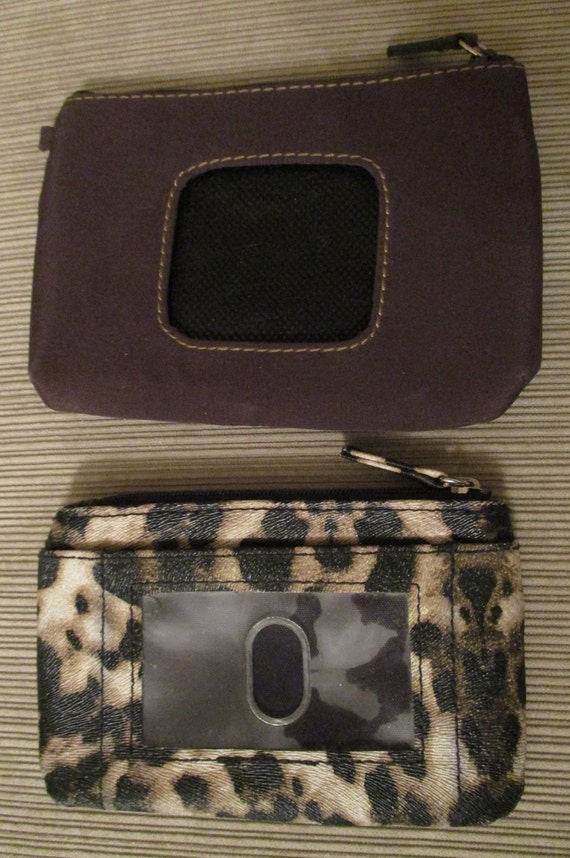 2 Wallets 2 Change Purses Vintage Brown Nylon Zip… - image 1